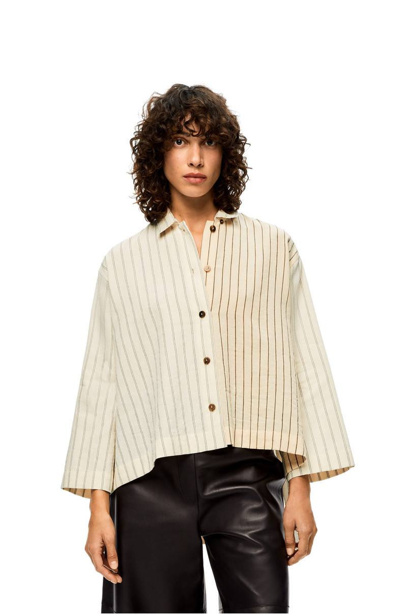 Stripe tunic shirt in cotton and linen 3