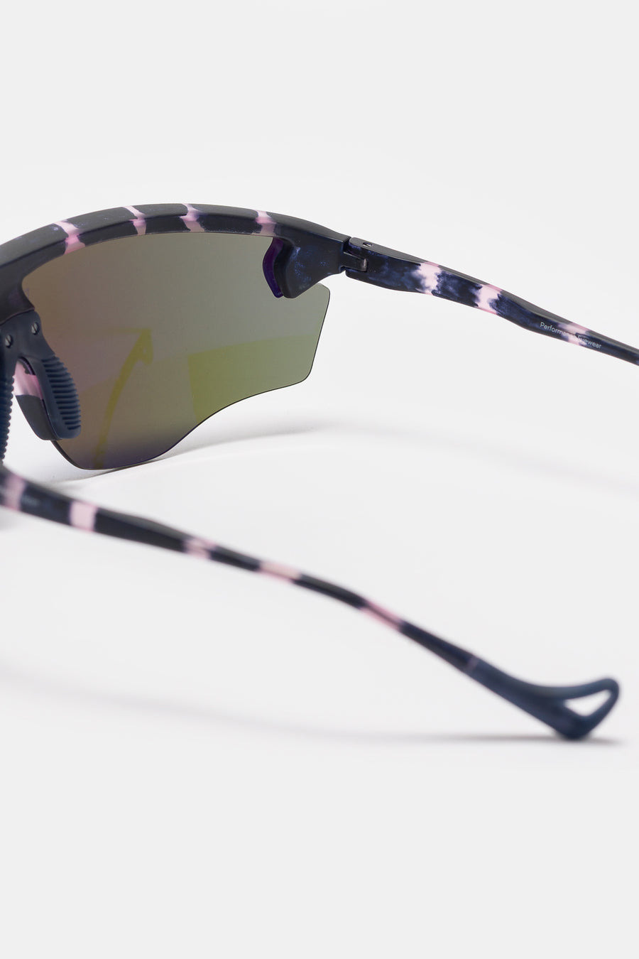 Junya Racer Sunglasses in Navy Pink Mosaic/D+ Blue Mirror - 3