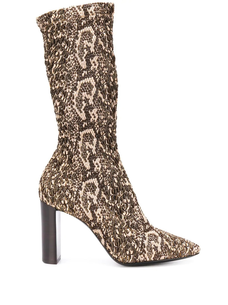 snake-print elasticated boots 1