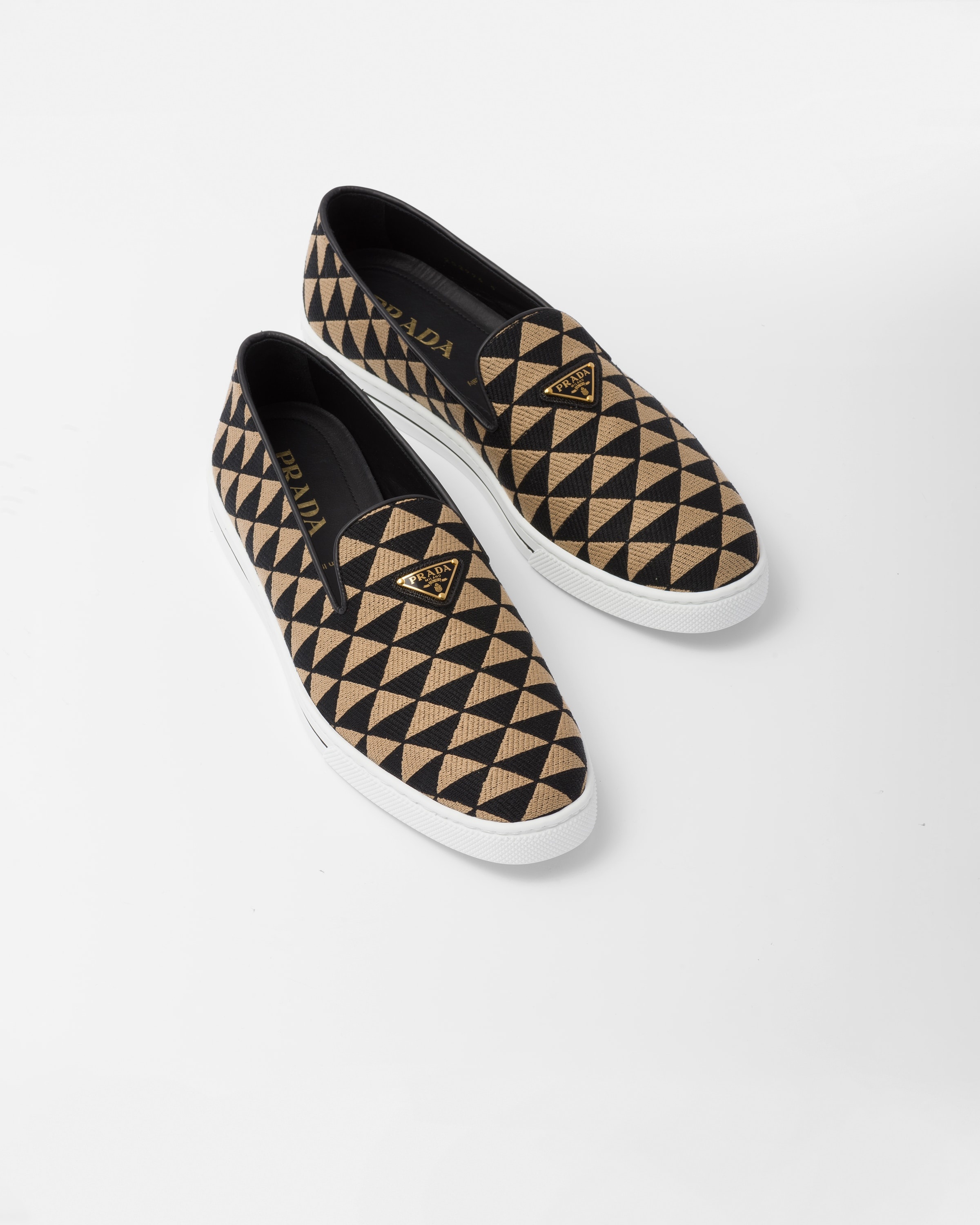 Embroidered technical fabric slip-on shoes - 4