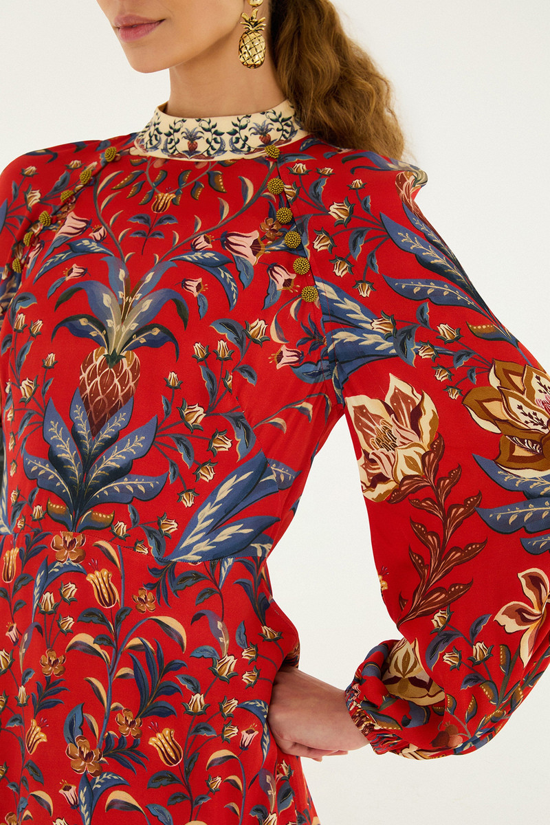 FARM RIO Red Winter Breeze Lenzing™ Ecovero™ Viscose Mini Dress outlook