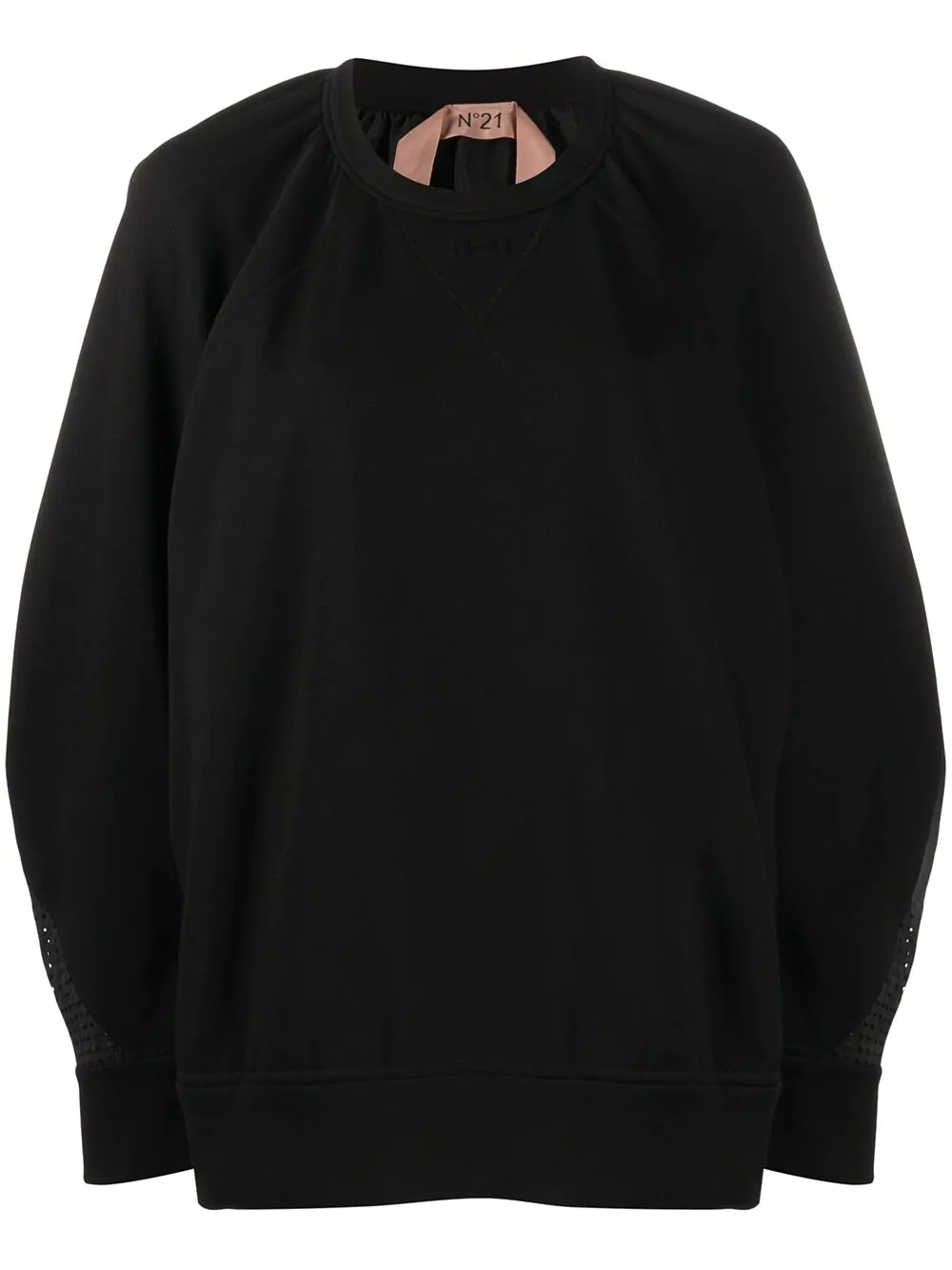 oversized mesh back sweatshirt - 1