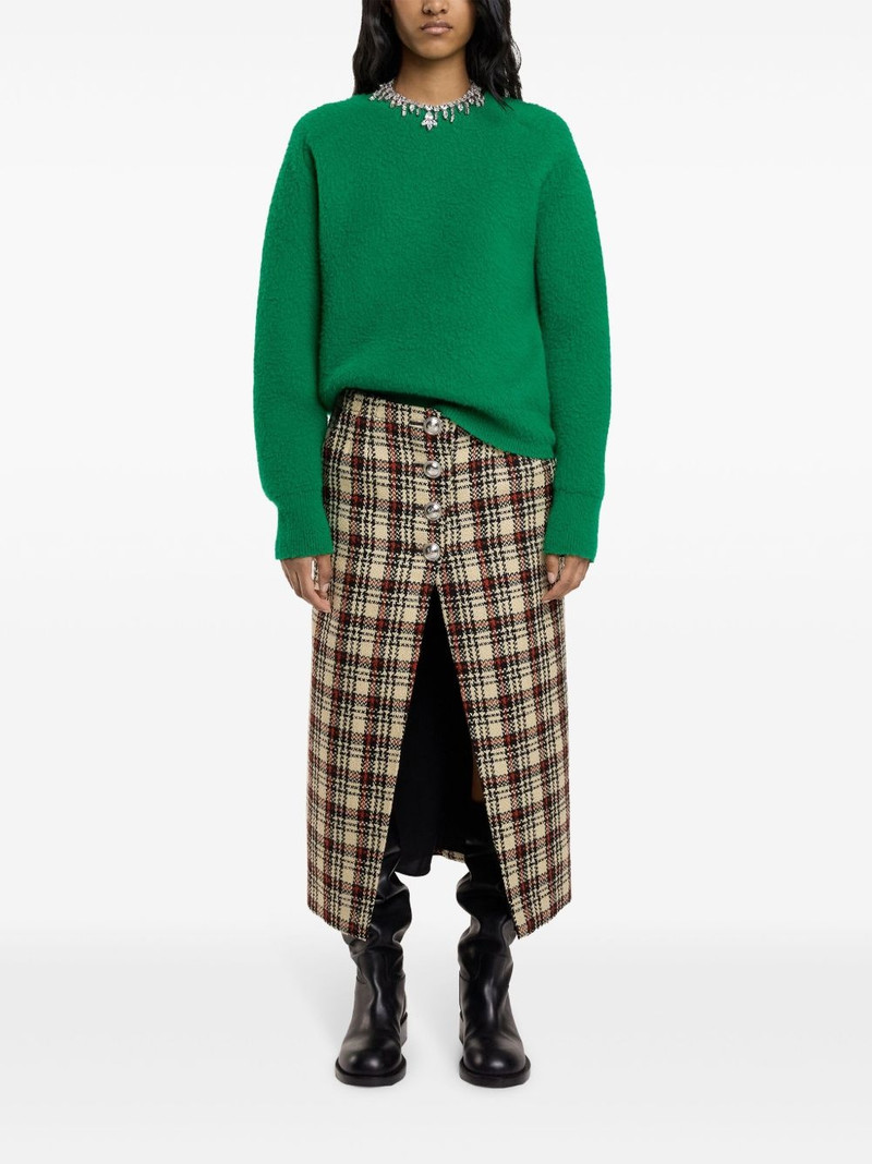 rabanne tartan-pattern midi skirt outlook