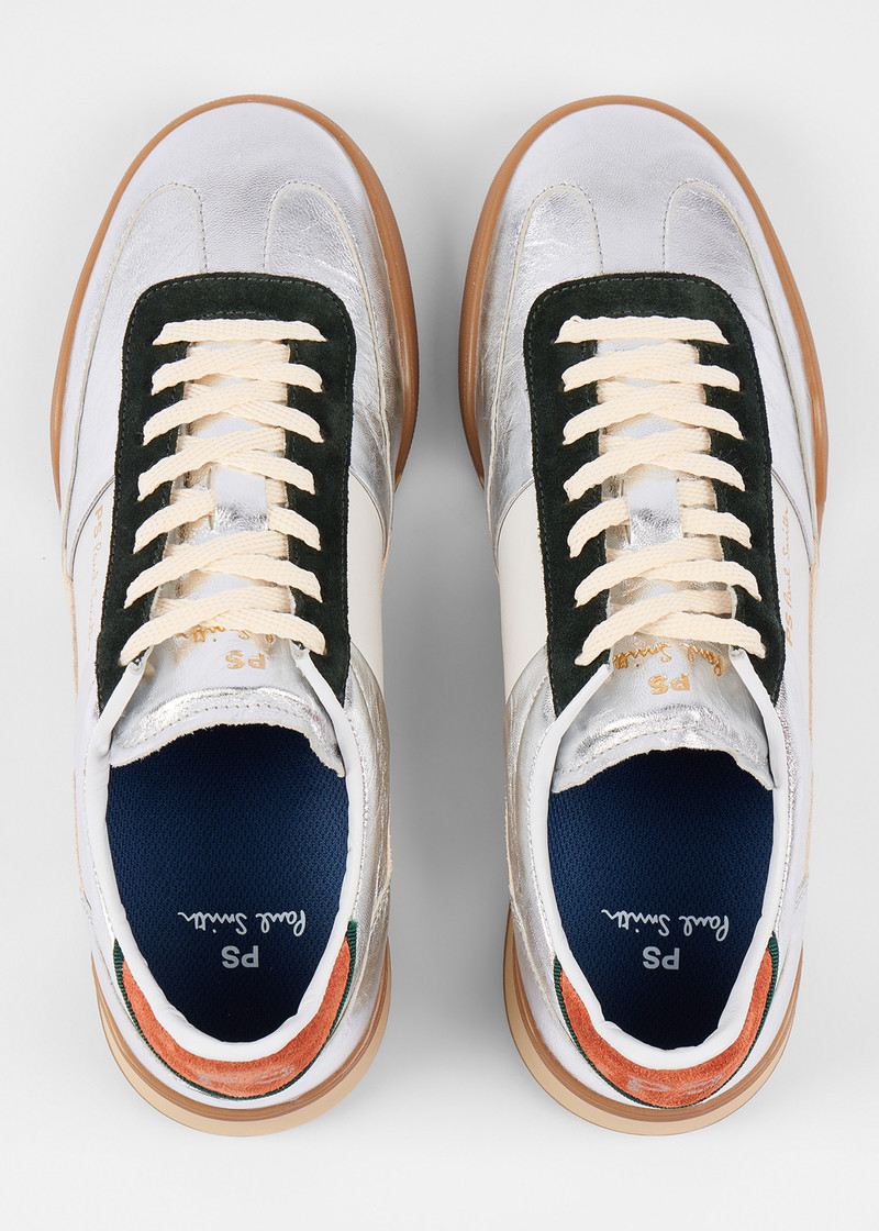 Women's Leather Silver 'Dover' Retro Gum Trainers 6