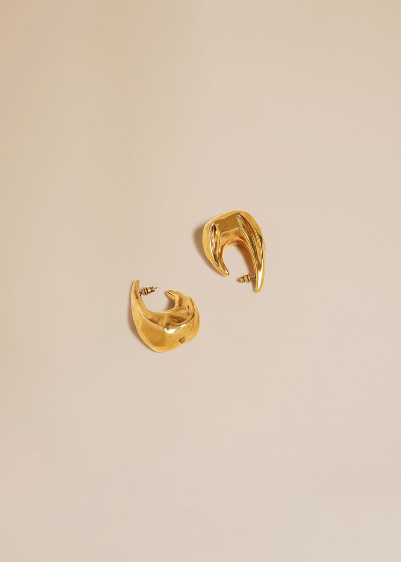 KHAITE Olivia Medium 18k Gold-Plated Earrings gold outlook