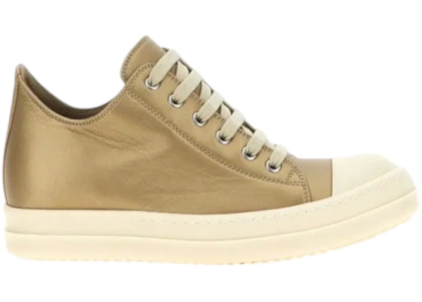 Rick Owens Metallic Low Sneaks Gold Milk - 1