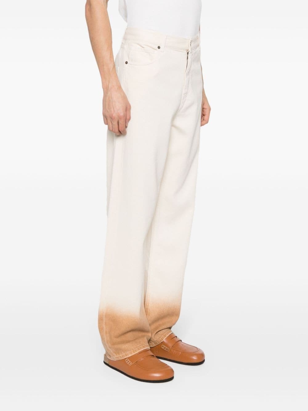logo-patch cotton straight-leg jeans - 3
