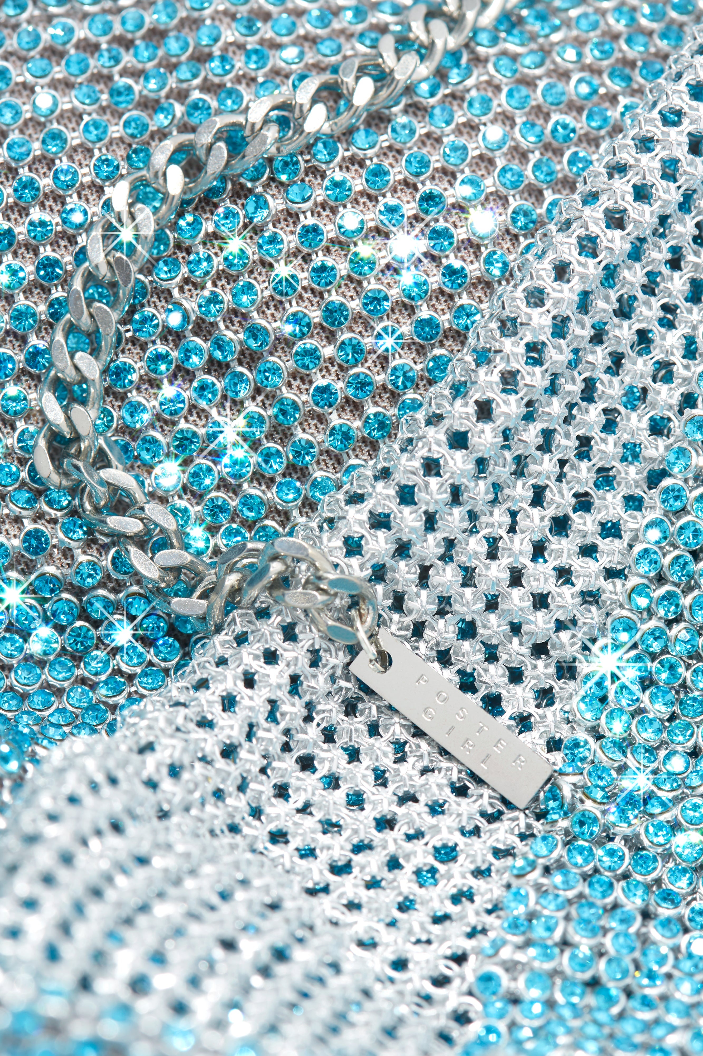 RHINESTONED WINONA SKIRT IN CRYSTALLISED CERULEAN - 5