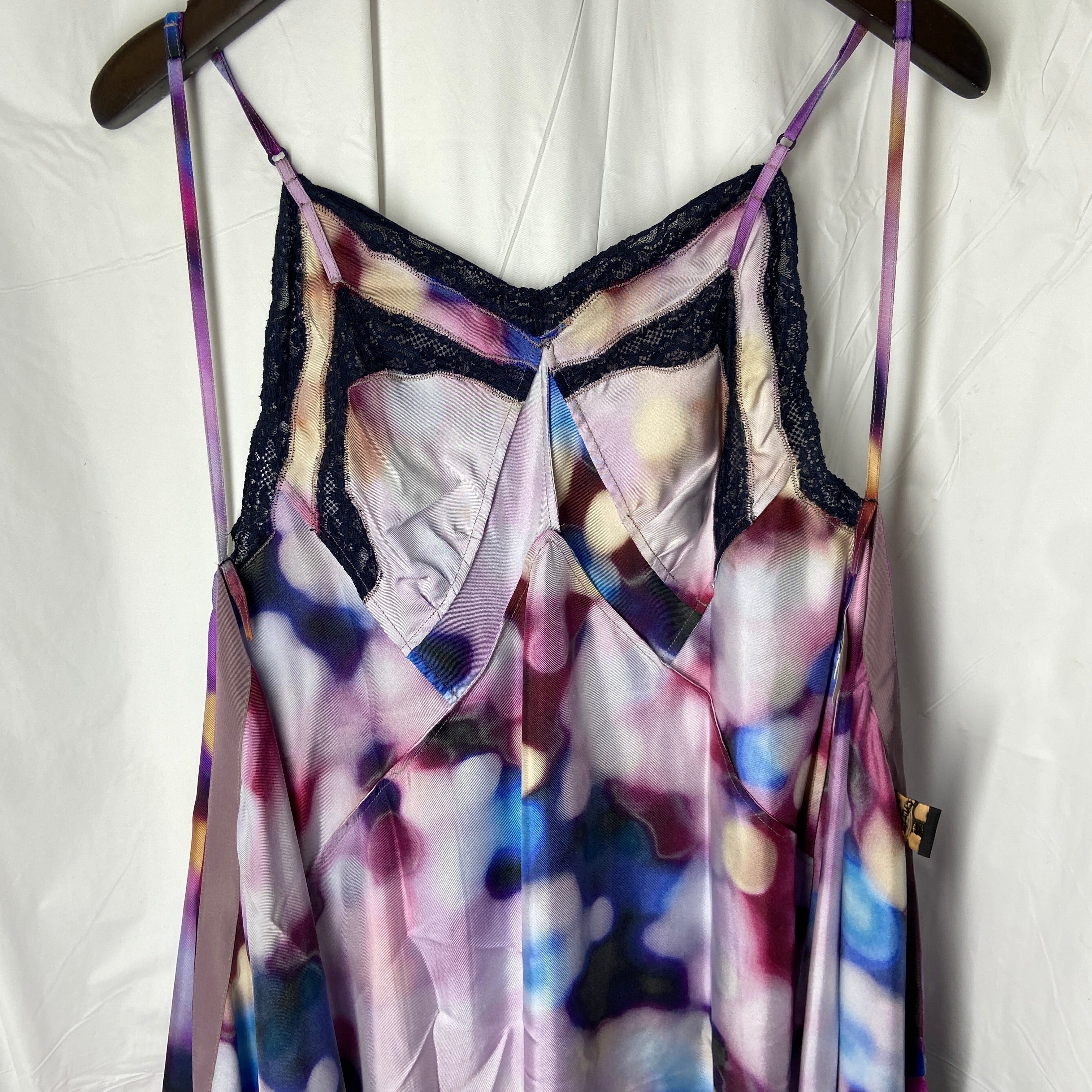 Jean paul gaultier backless purple sparkle lingerie silk wrap dress 38 - 5