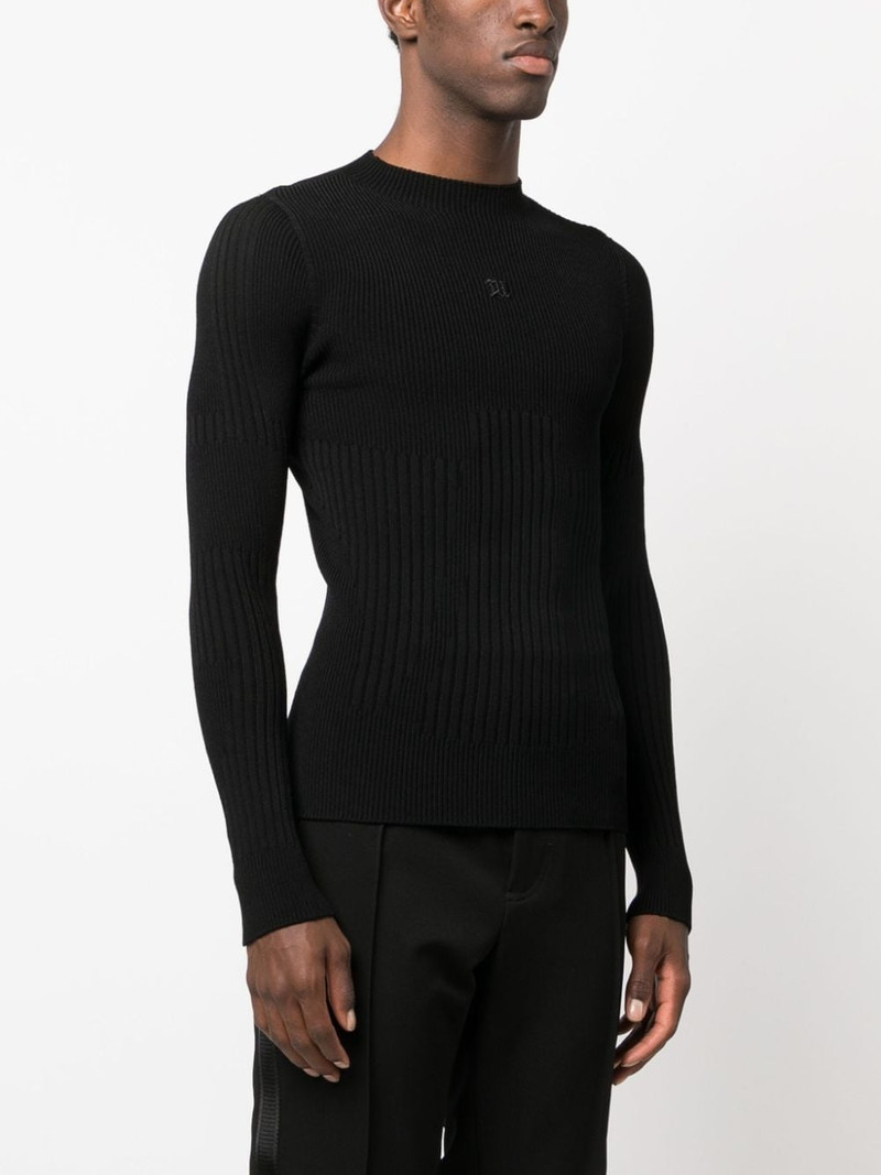 logo-embroidered ribbed-knit jumper 3