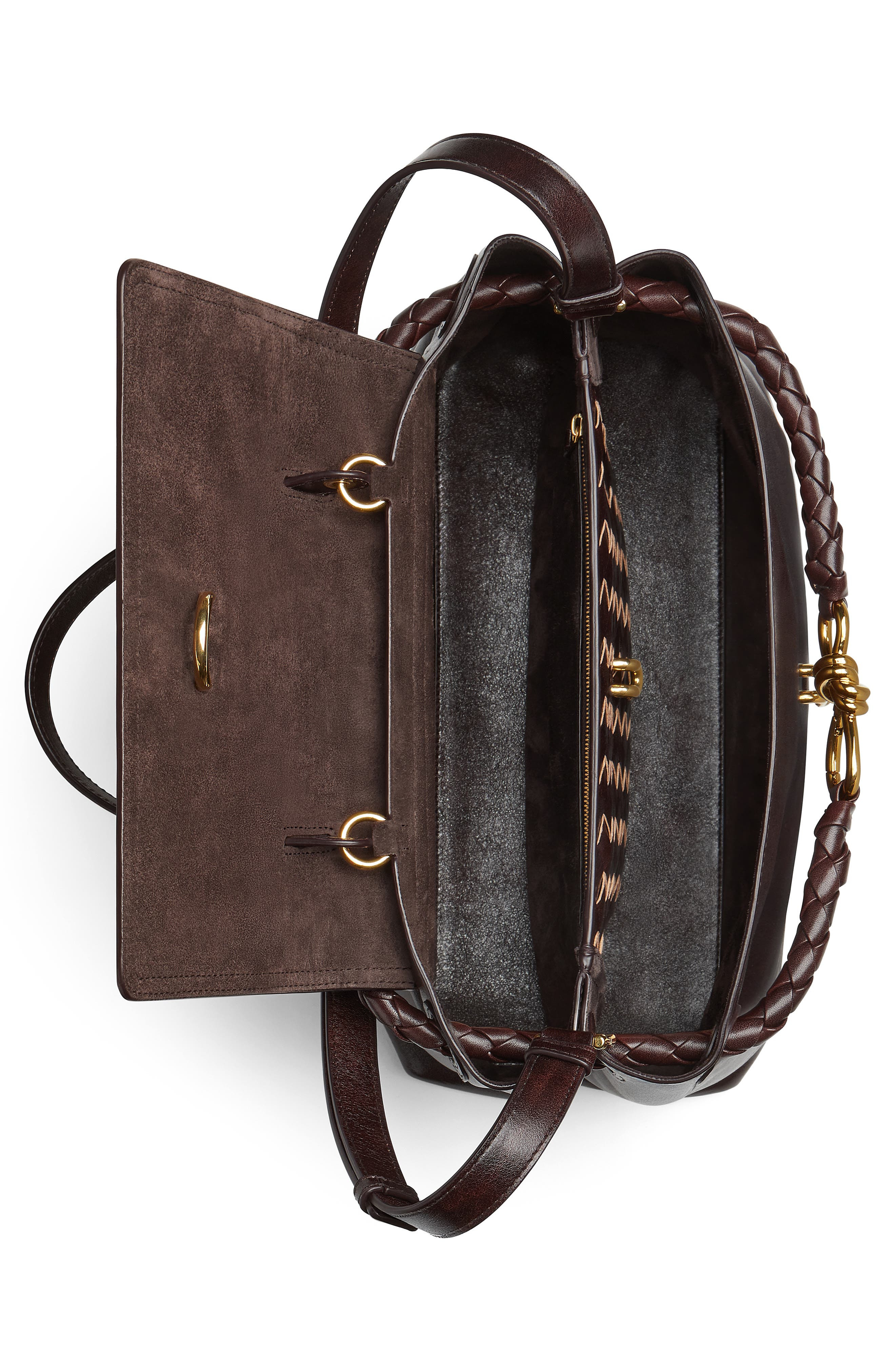 Bottega Veneta Ciao Ciao Knot Detail Leather Top Handle Bag in Dark Mahogany at Nordstrom - 6