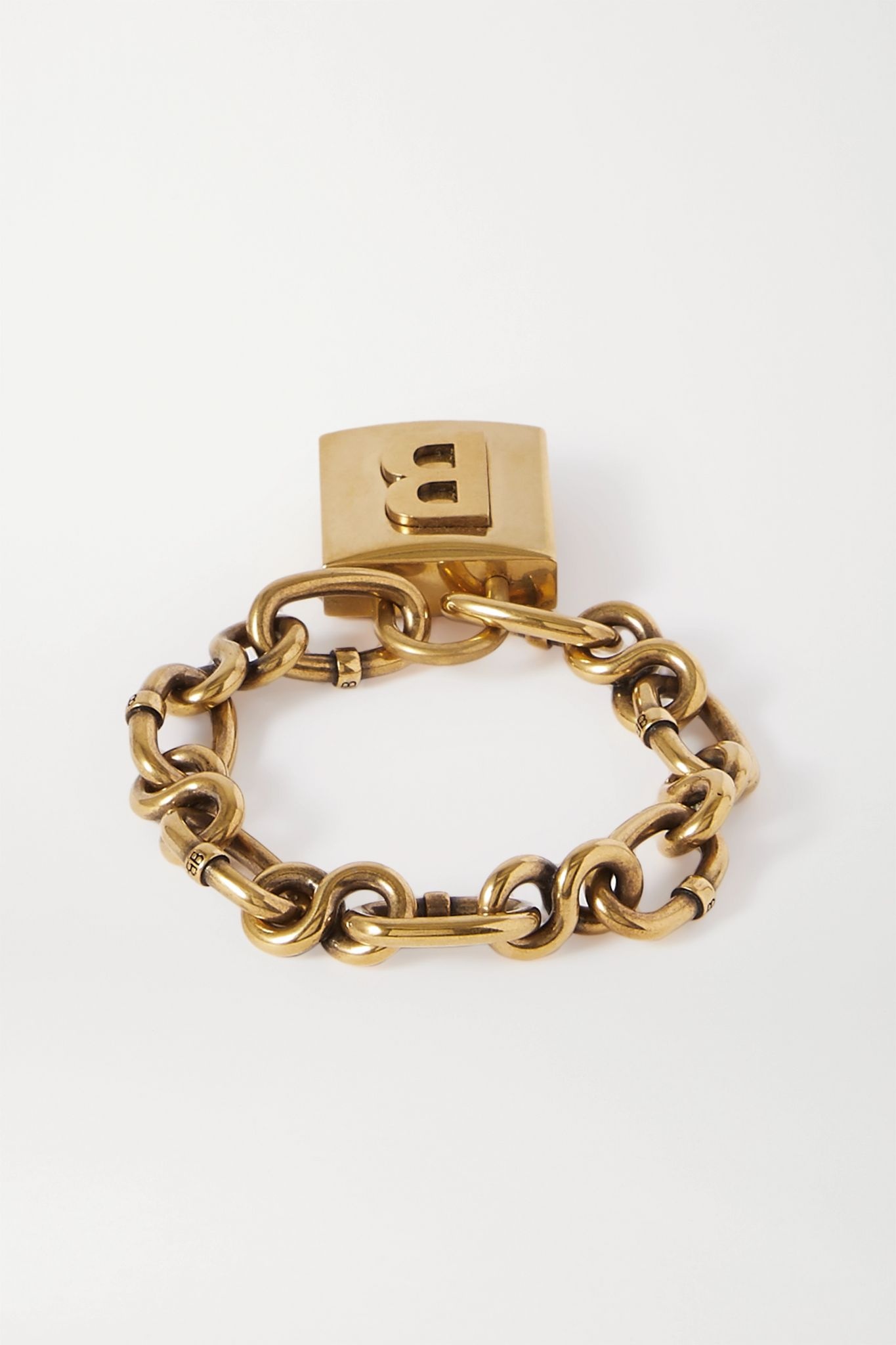 Lock embossed gold-tone bracelet - 3