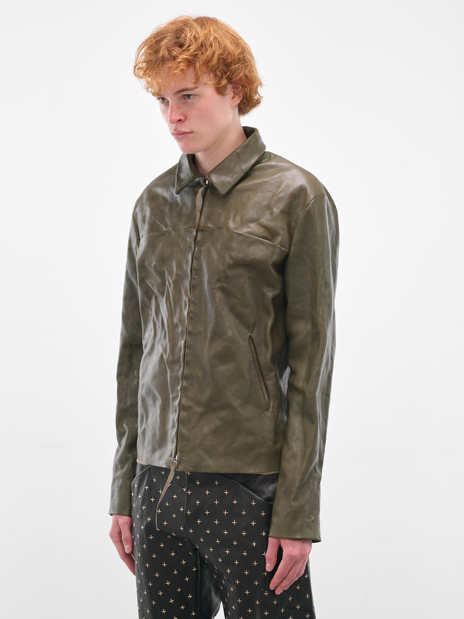 Buffalo Leather Zip Trucker Jacket - 2