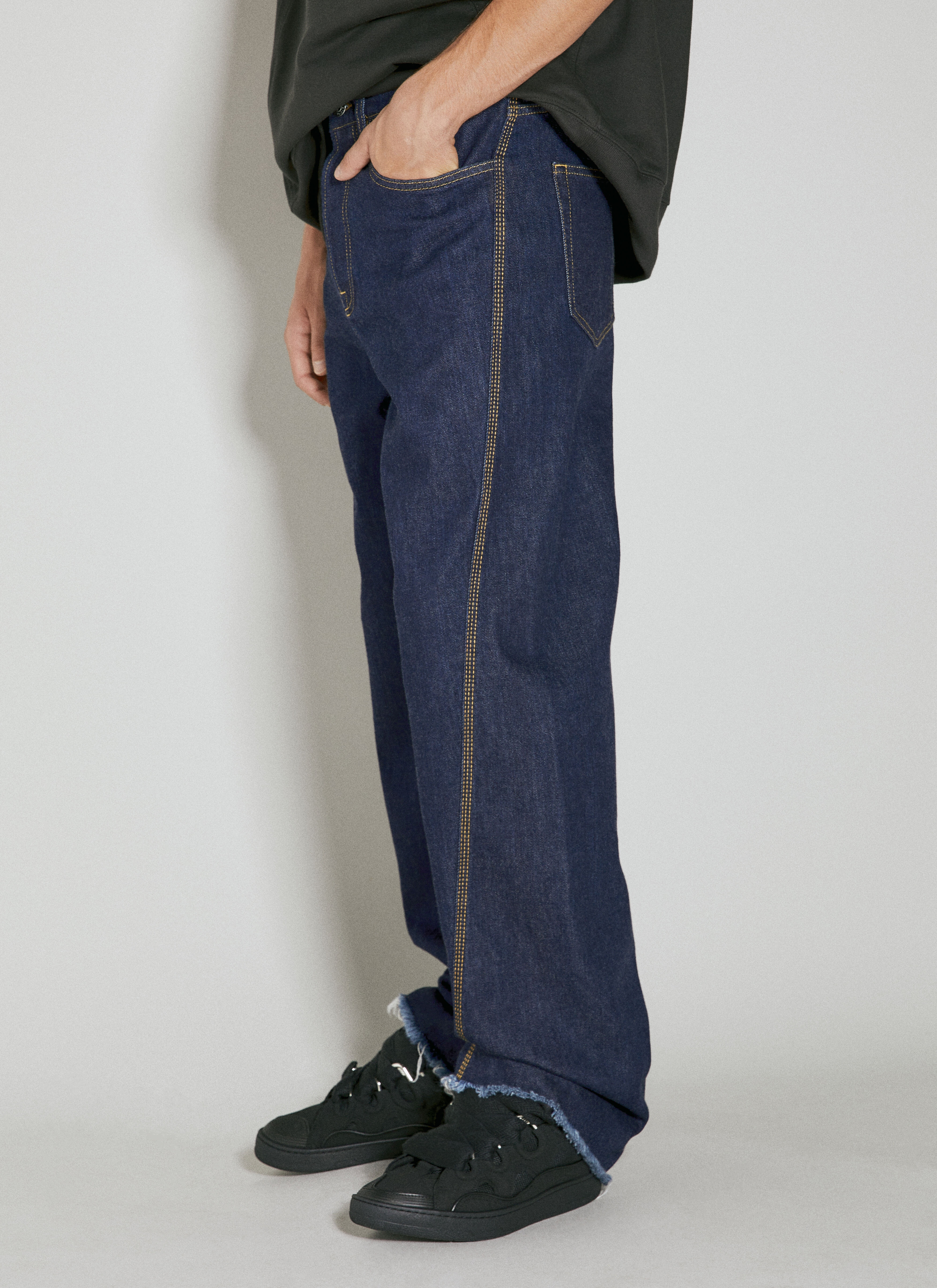 Twisted Raw Denim Baggy Jeans - 4