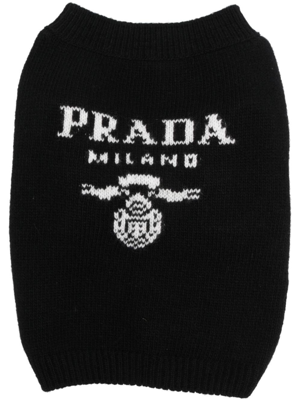 intarsia-knit logo dog jumper - 1