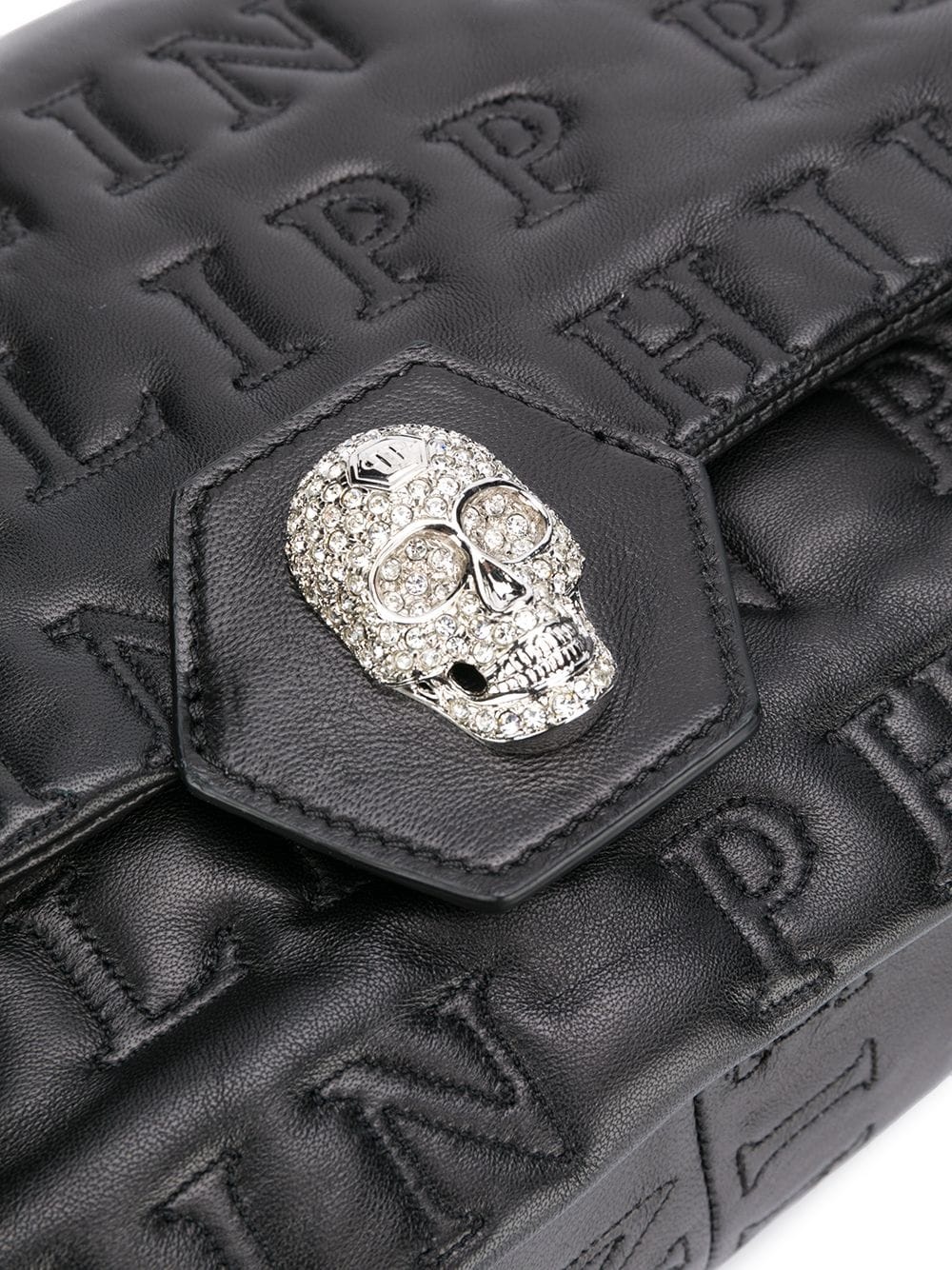 Skull embossed logo shoulder bag - 4