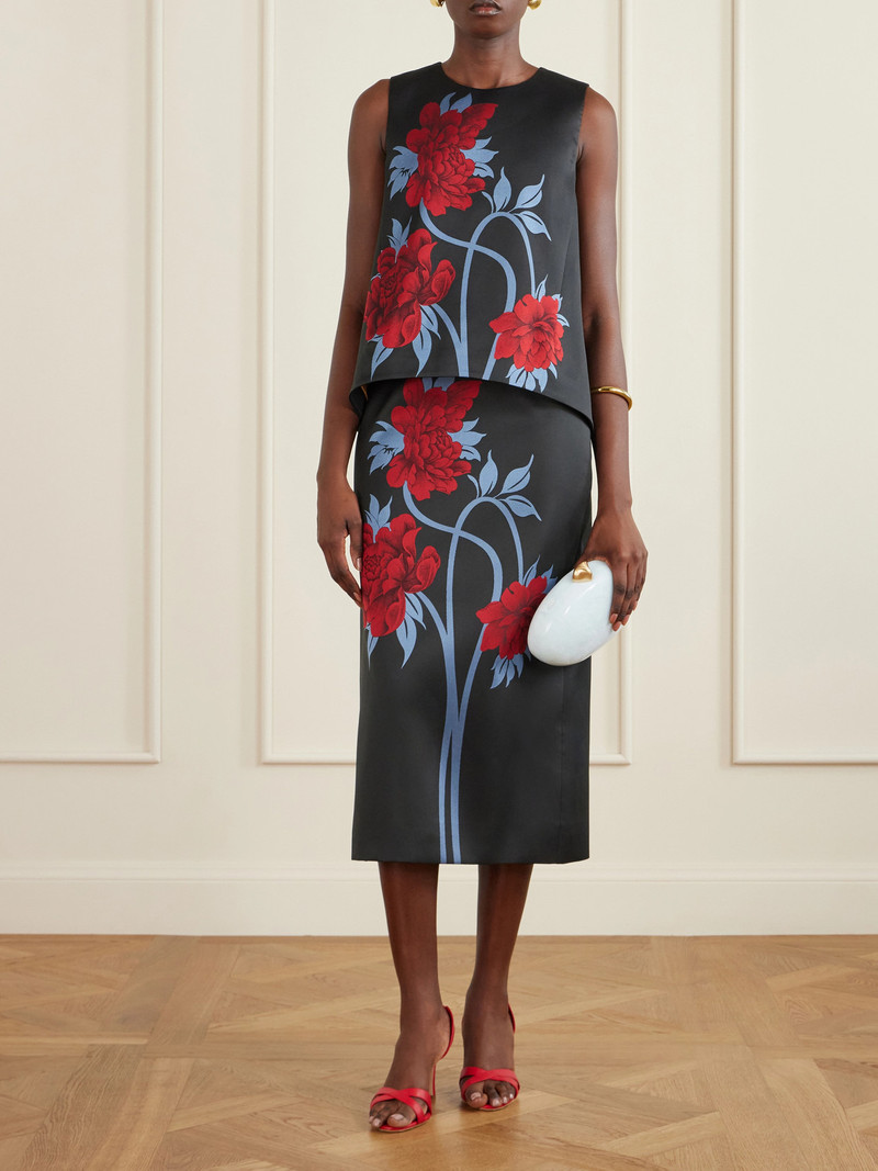 La DoubleJ Floral-print Twill Midi Skirt outlook