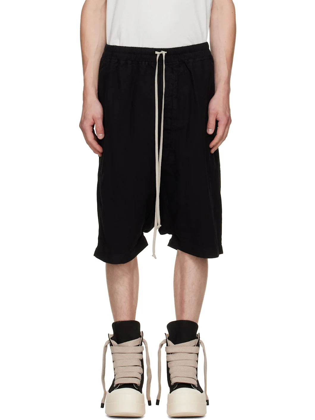 Black Tower Drawstring Pods Shorts - 1