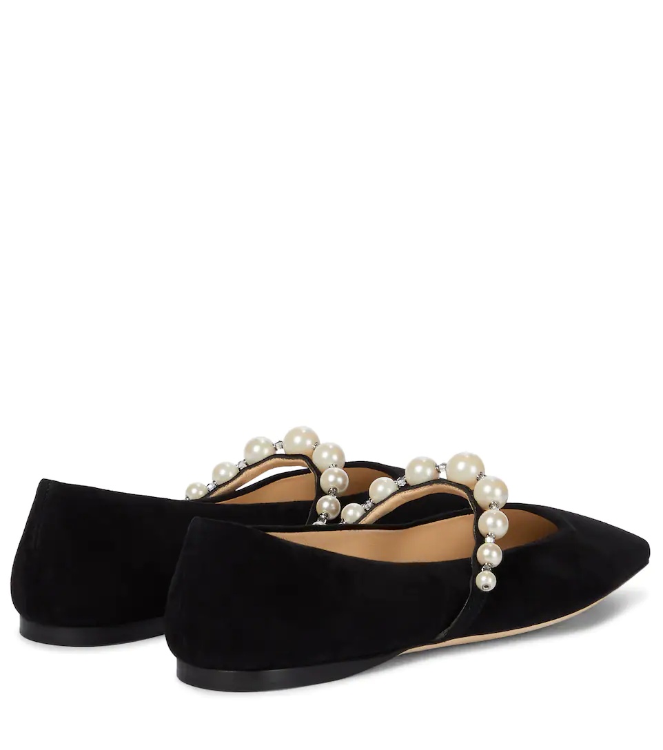 Ade embellished suede ballet flats - 3
