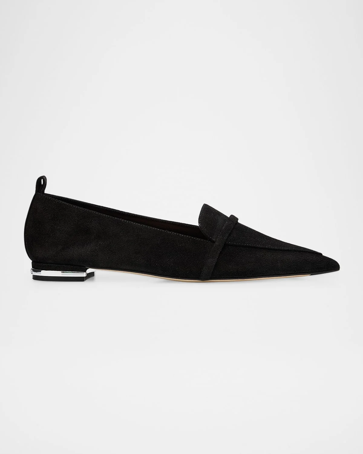 Dora Suede Pointed-Toe Loafers - 1