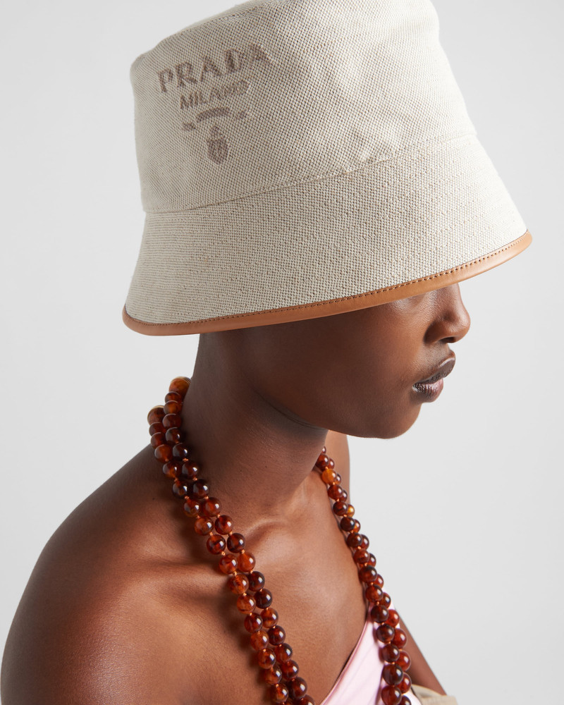 Prada Linen blend bucket hat outlook