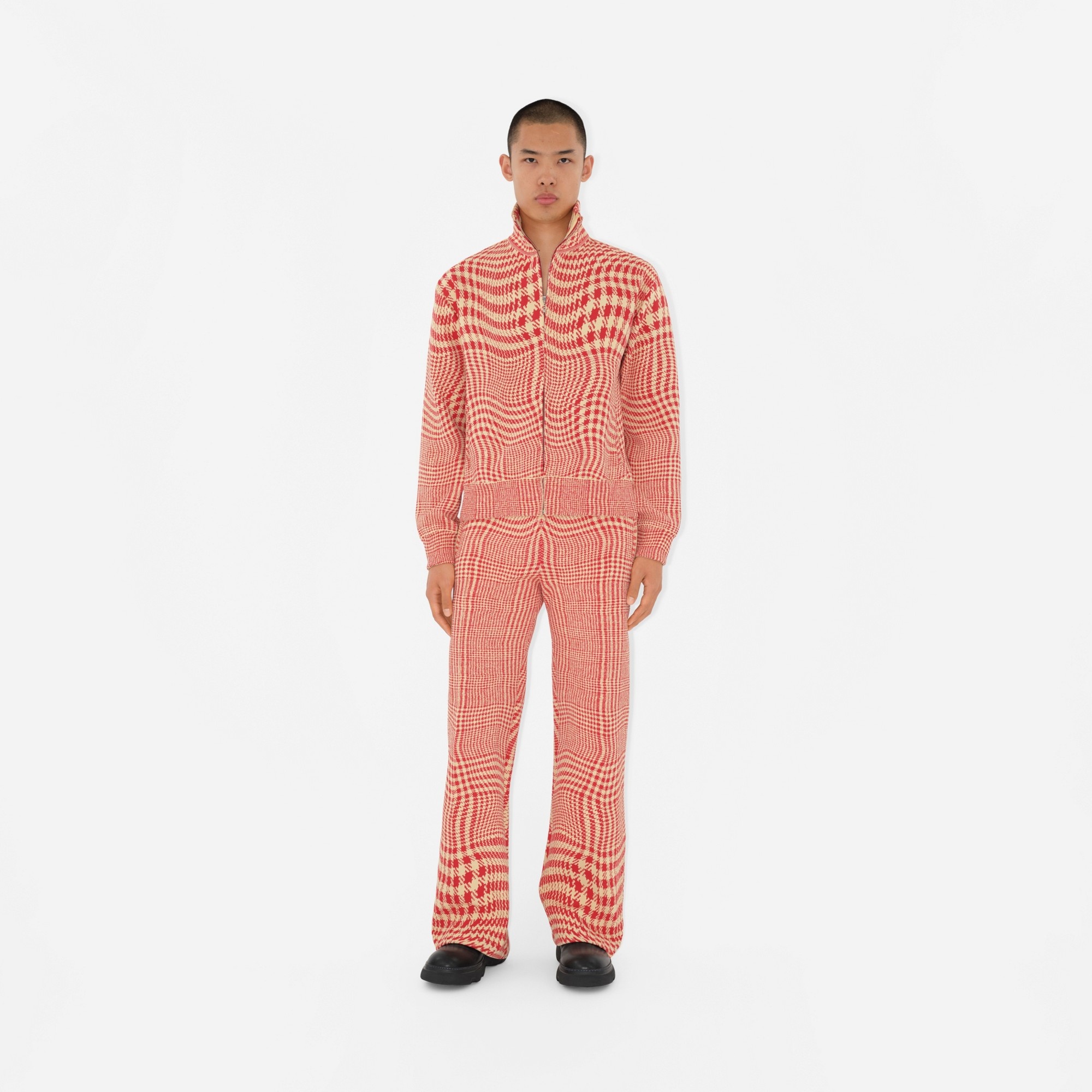 Warped Houndstooth Nylon Blend Track Pants - 2