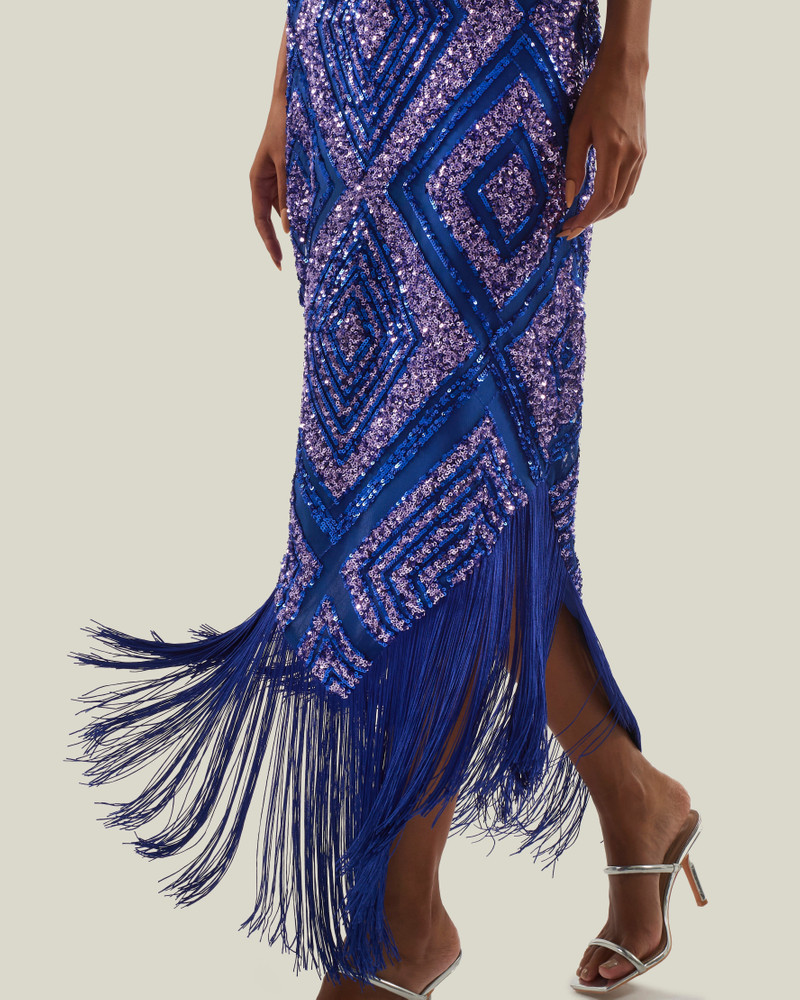 Nina Flapper Dress in Royal Blue 4