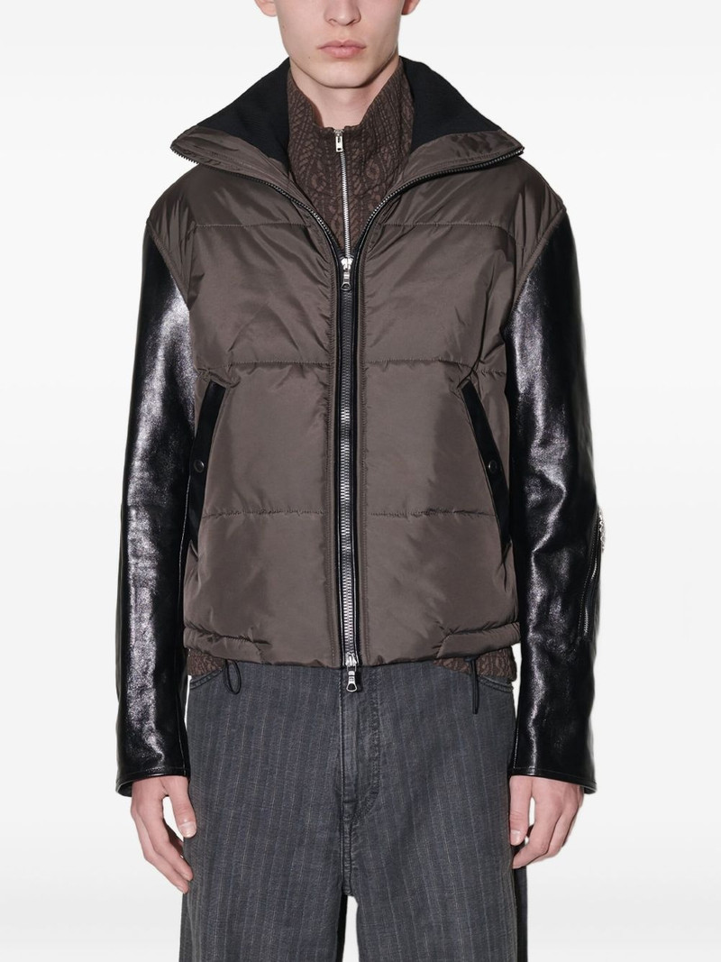 leather-sleeve quilted jacket 4