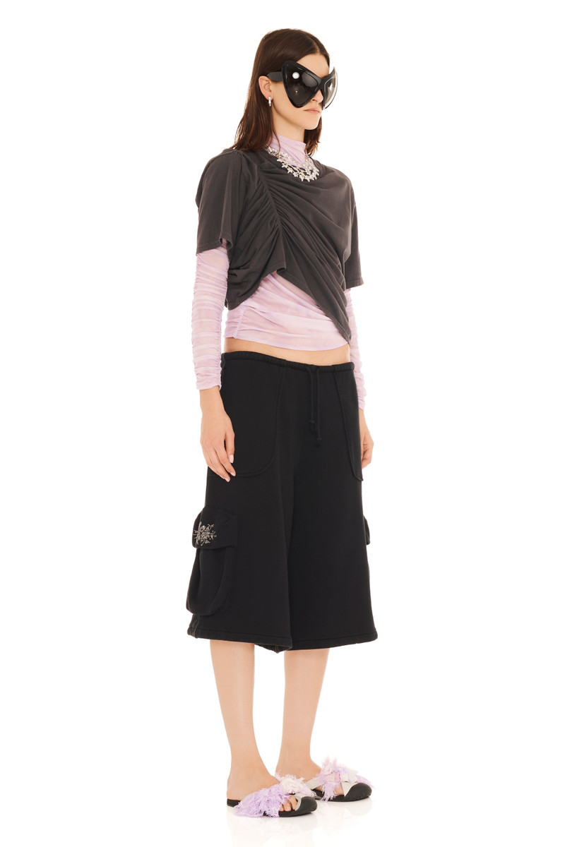 Collina Strada RHINESTONE BLACK CARGO SWEATSHORT outlook