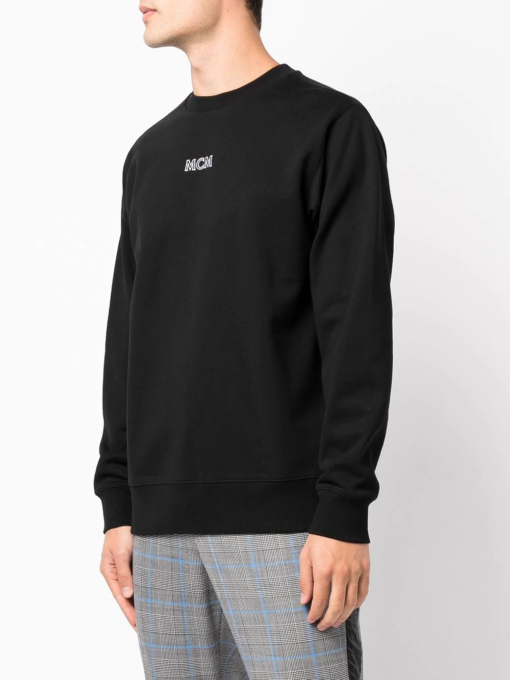 logo-print crew neck sweatshirt - 3