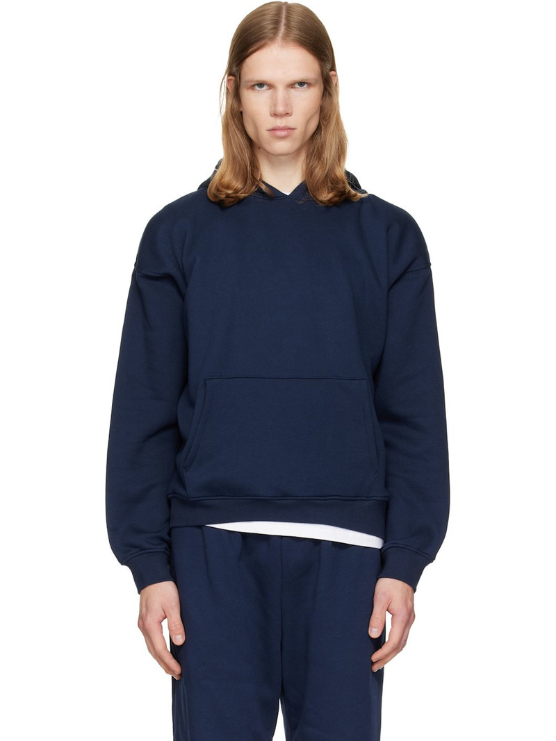 Navy Fleece Lounge Relaxed Hoodie 1