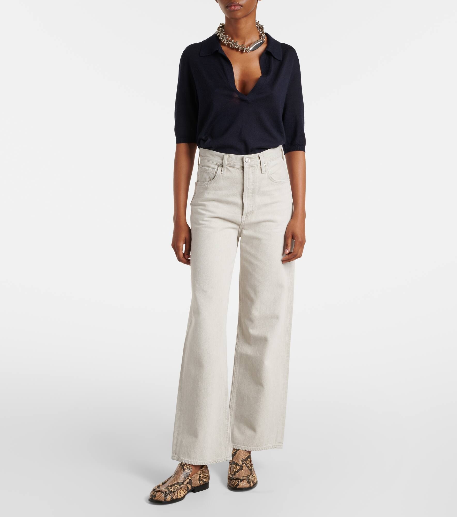 Ren high-rise wide-leg jeans - 7