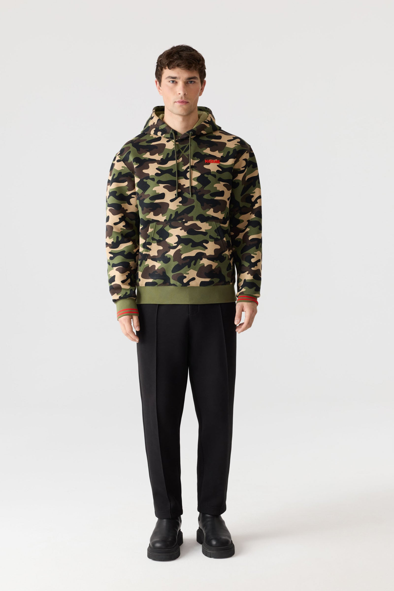KRYSTIAN-CAMO Double-Face Jersey Hoodie with Camo Print - 2
