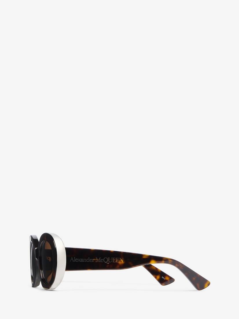 Women's The Grip Oval Sunglasses in Havana/brown - 3