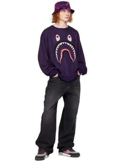 A BATHING APE® Purple Shark Sweater outlook