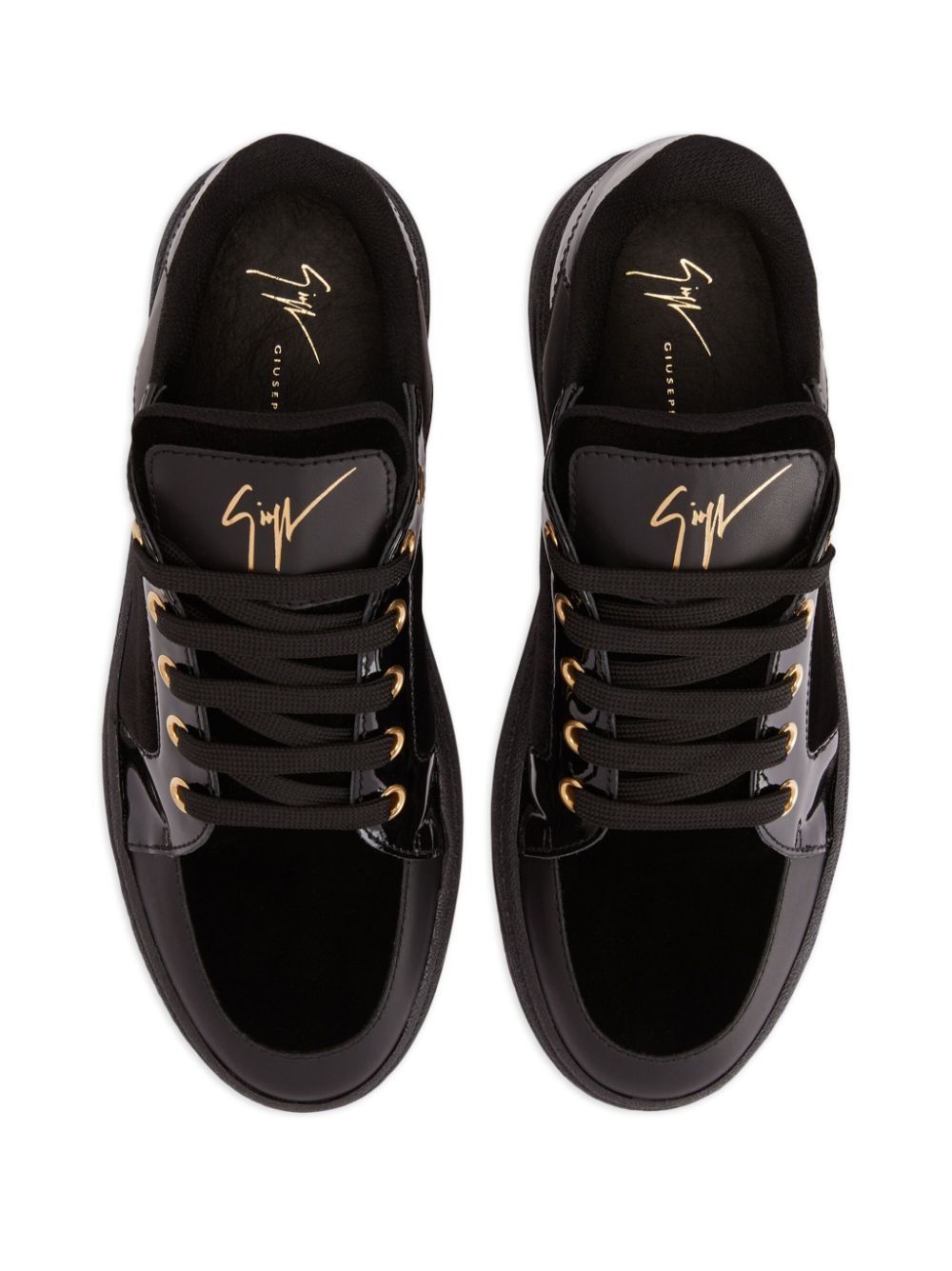 round-toe panelled sneakers - 4