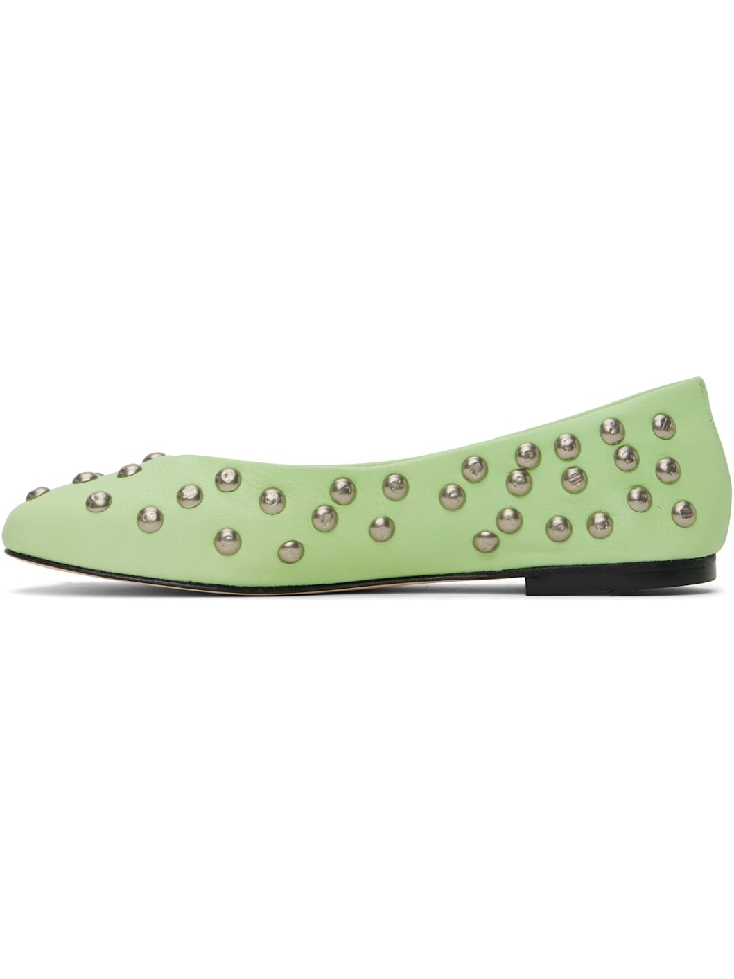 Green 'Bailarina' Studs Ballerina Flats - 3