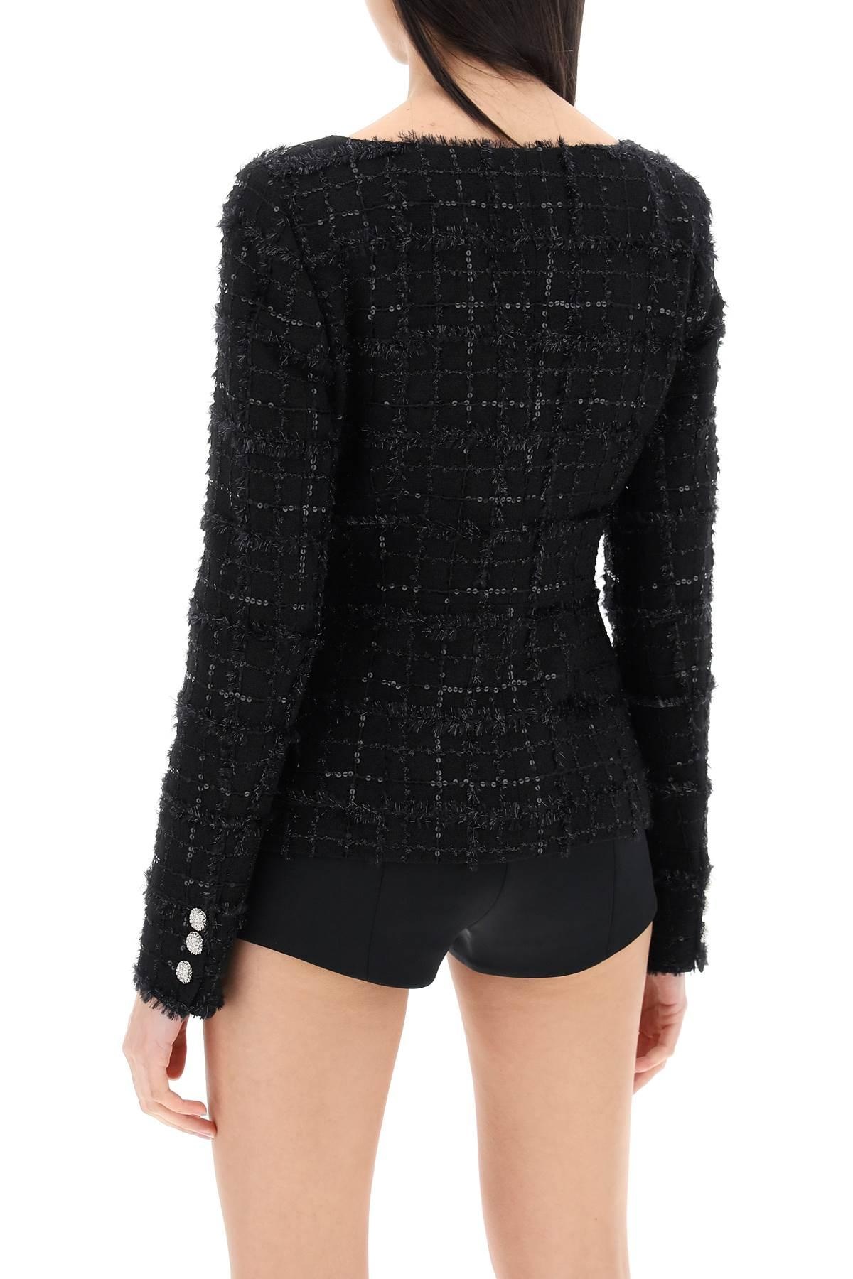 Alessandra Rich Tweed Jacket With Sequins Embell - 4