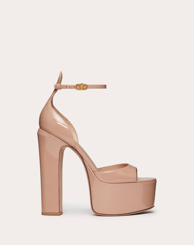 VALENTINO GARAVANI TAN-GO PLATFORM PATENT LEATHER SANDAL 155MM - 1