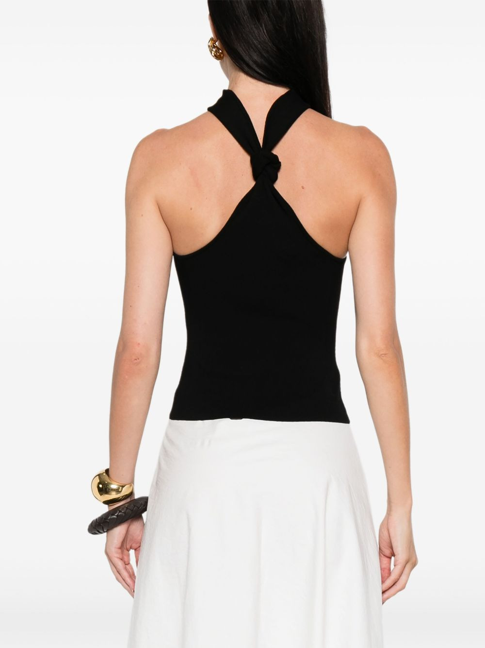 halterneck ribbed top - 4