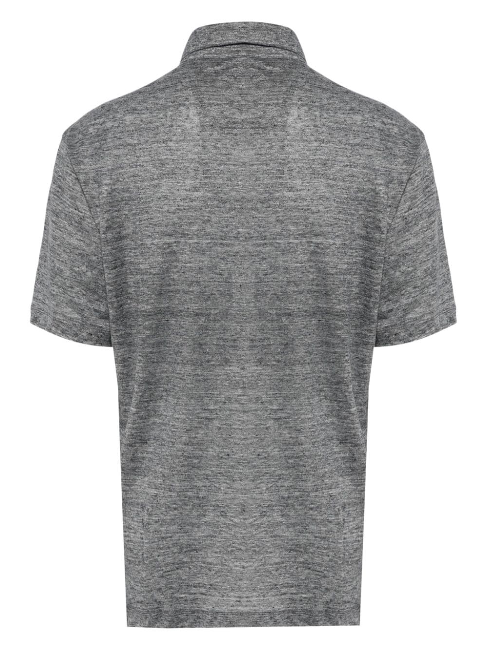 short-sleeve linen polo shirt - 2