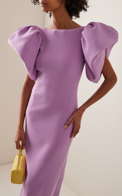 Oscar de la Renta Stretch-Wool Maxi Gown purple outlook