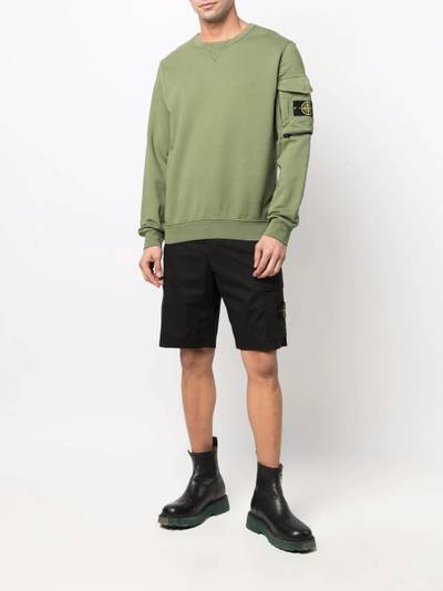 Stone Island Compass badge crew-neck sweatshirt outlook