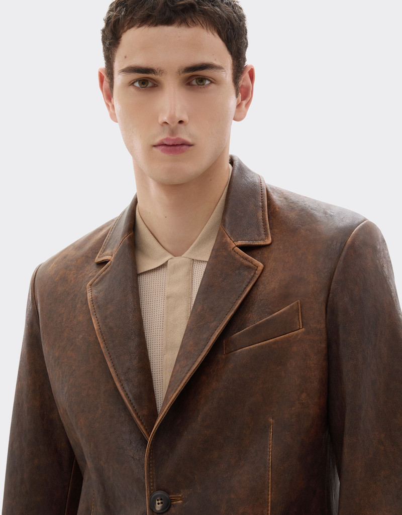Damask leather blazer 5
