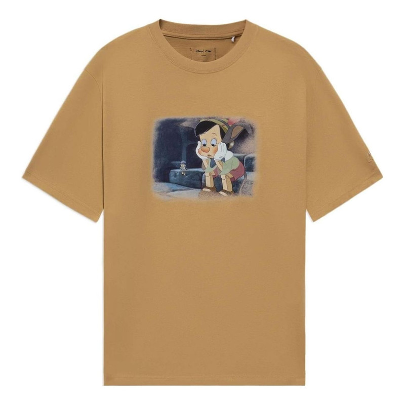 Li-Ning x Disney Pinocchio Graphic T-shirt 'Brown' AHSS453-9 - 1