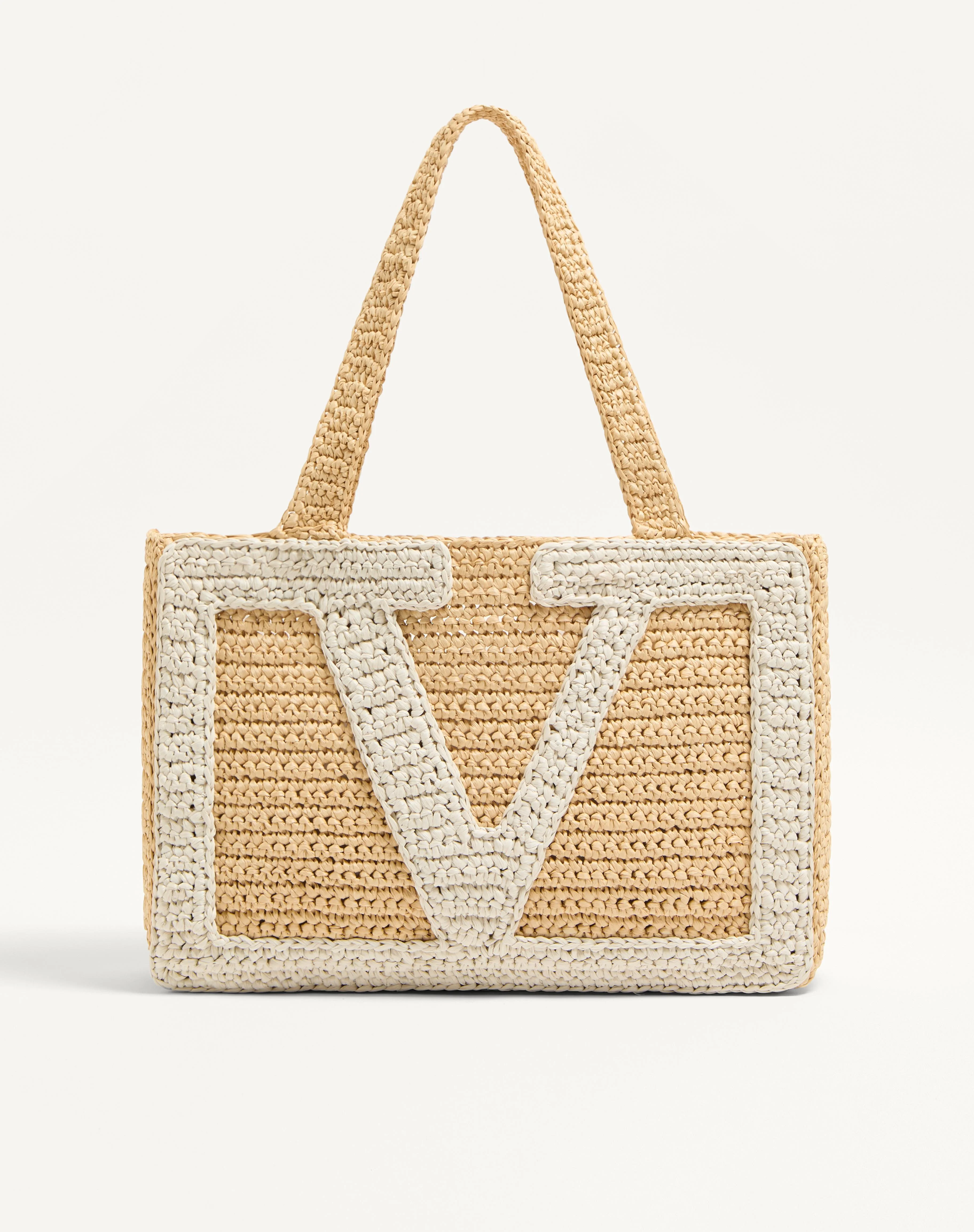 VALENTINO GARAVANI VIVA SUPERSTAR MEDIUM SHOPPING BAG IN RAFFIA - 1