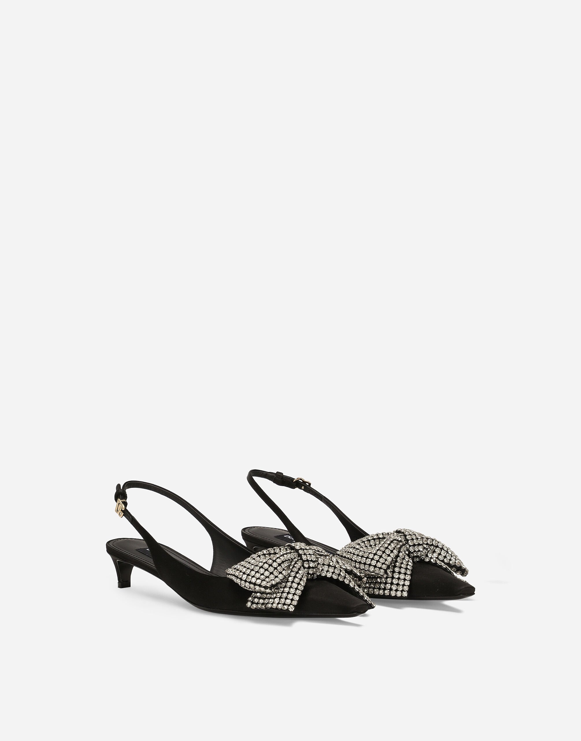 Satin slingbacks with rhinestone embellishment - 2