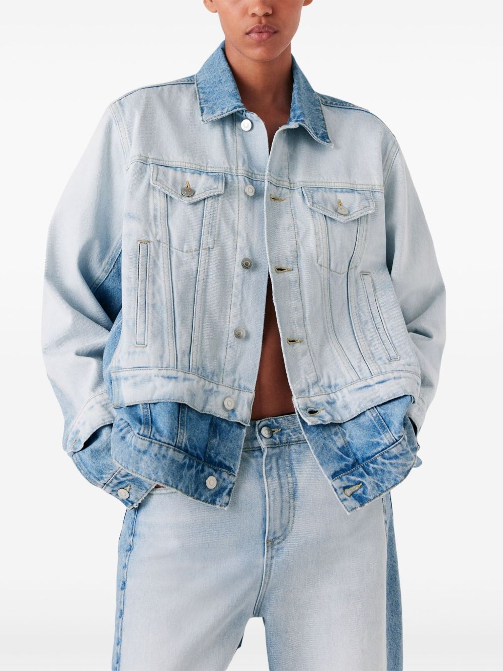 two-tone denim jacket - 3
