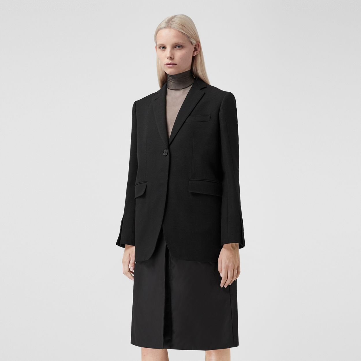 Wool Tailored Jacket with Detachable Warmer - 6