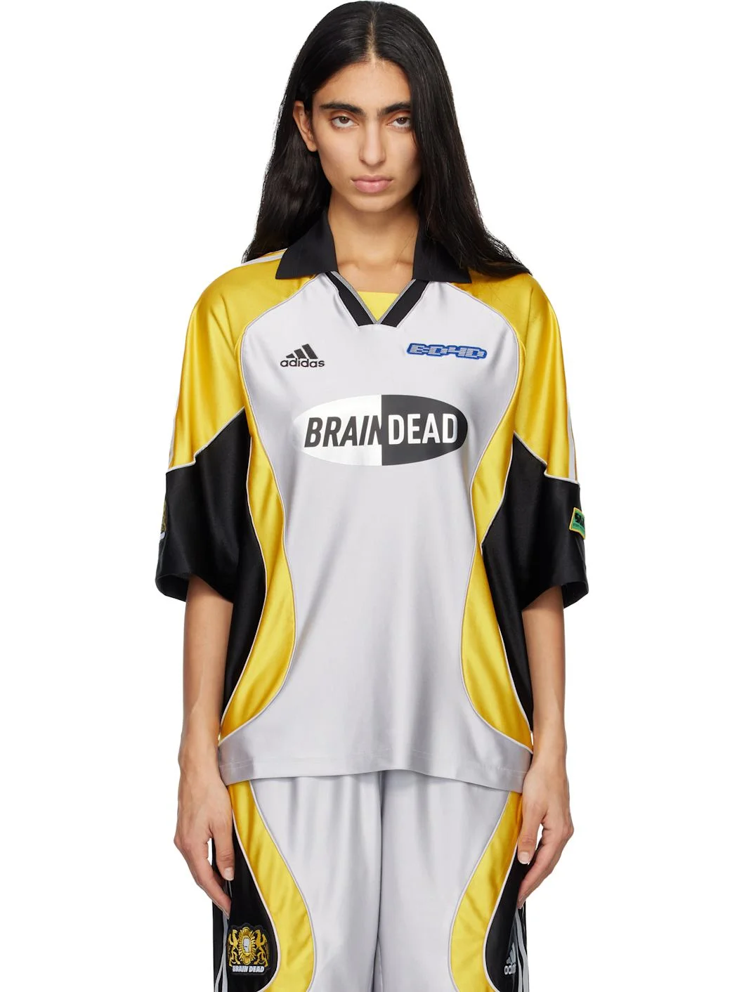 Silver & Yellow Brain Dead Edition Jersey T-shirt - 1